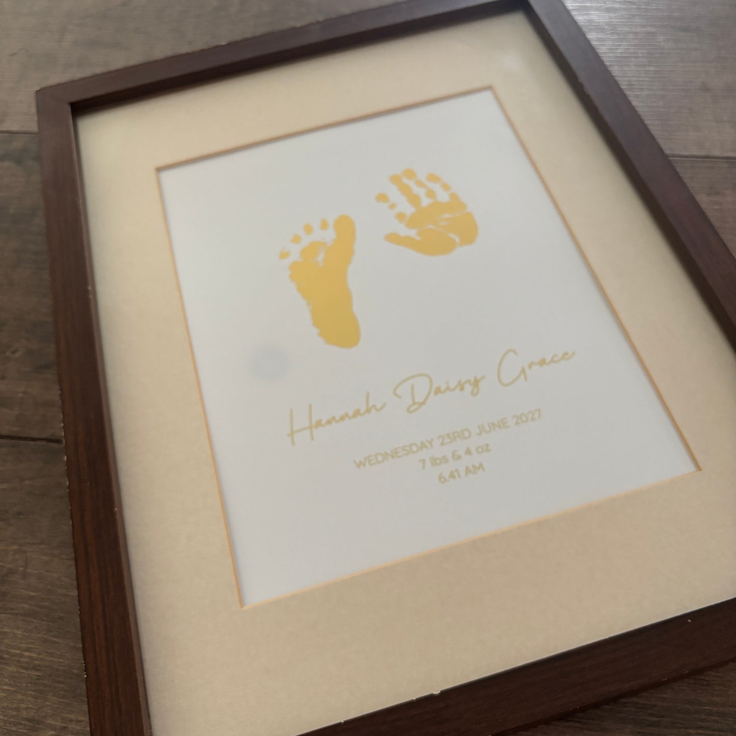 Personalised Baby Hand & Footprint Foiled Print