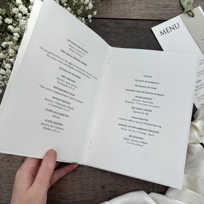 Order of Service Booklet  / Style Eva