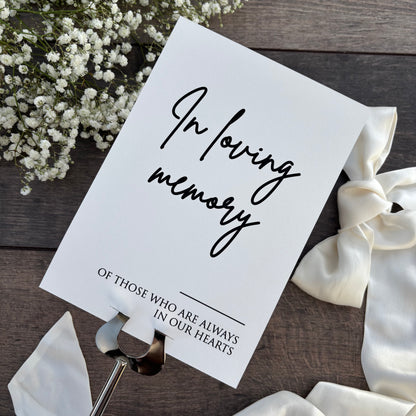 In Loving Memory Wedding Printed Sign - Elegant Memorial Display / Style Eva