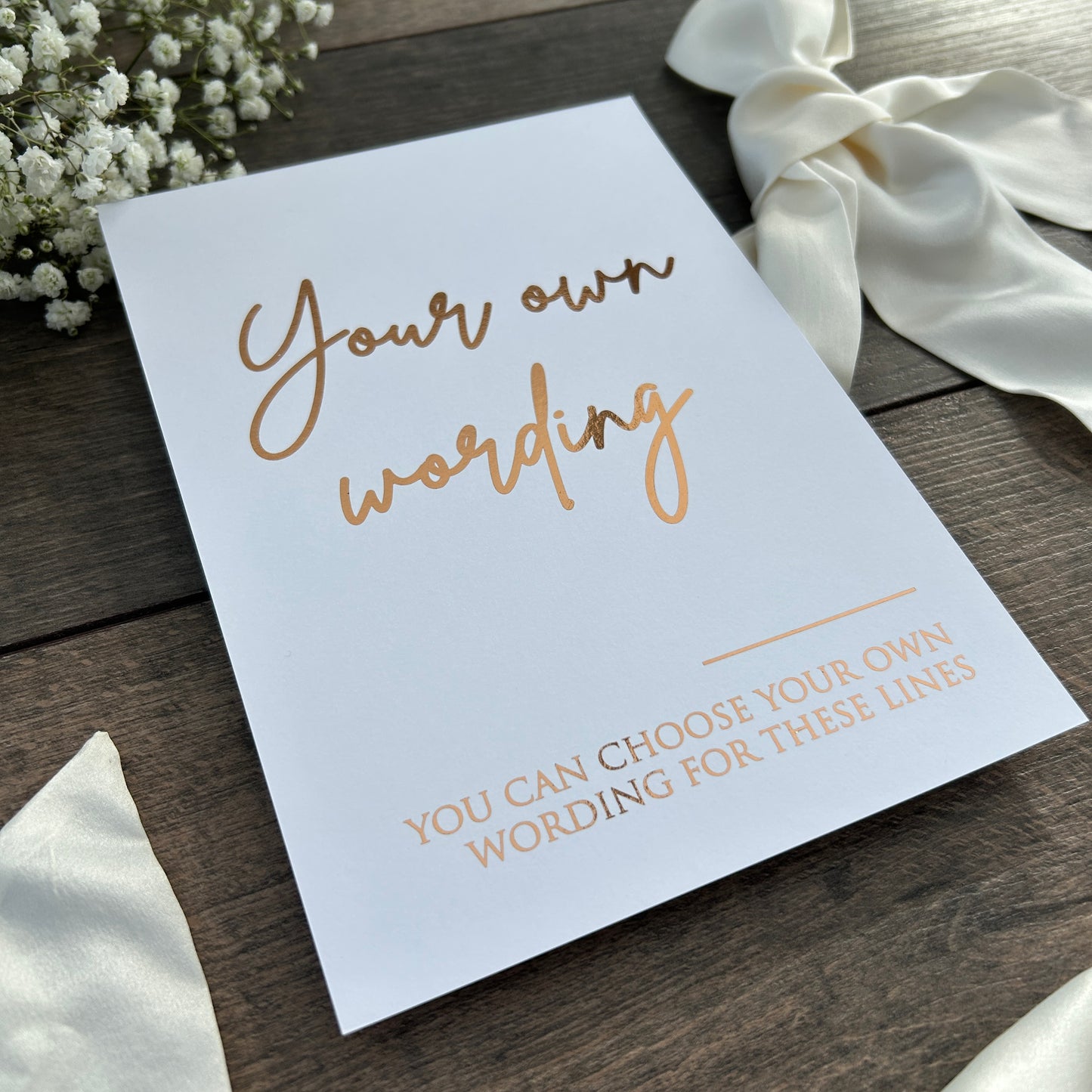 Custom Foiled Wedding Sign - Personalised Wording to Suit Your Day / Style Eva