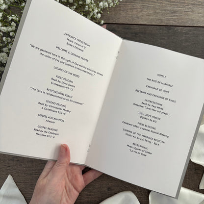 Order of Service Booklet  / Style Grace