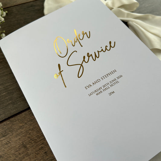 Order of Service Booklet  / Style Eva Foiled