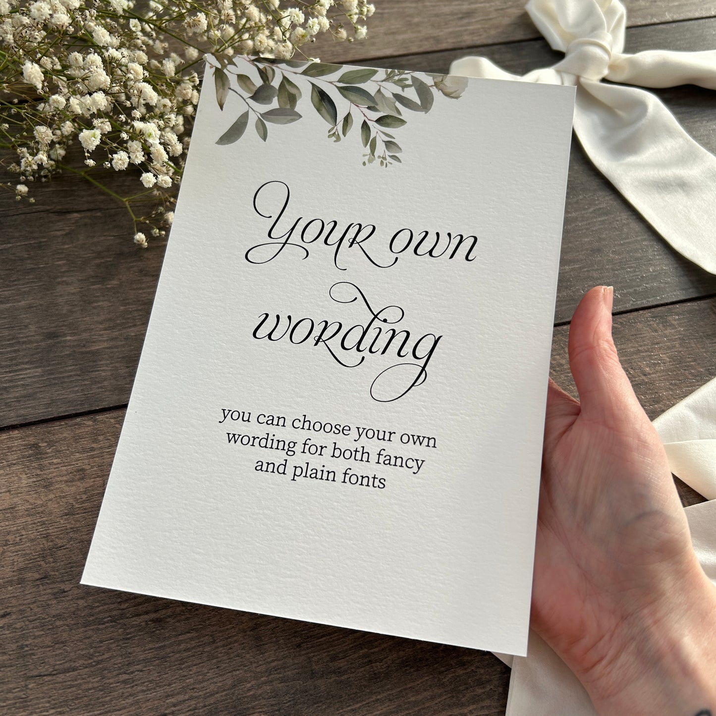 Custom Printed Botanical Wedding Sign - Personalised Wording to Suit Your Day / Style Fiona