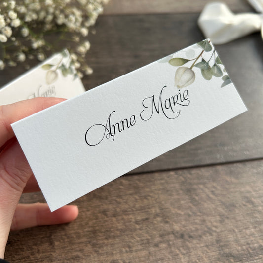Botanical Folded Printed Place Cards  / Style Fiona
