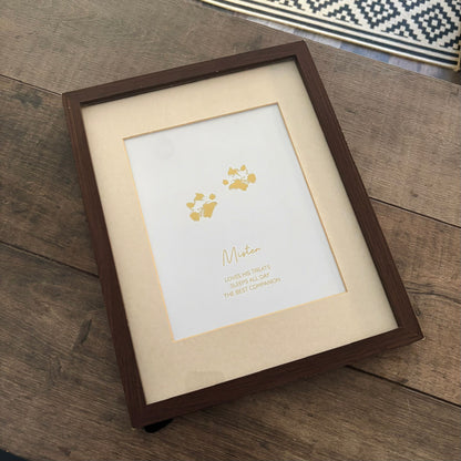Personalised Pet Dog Paw Foiled Print / Wall Art