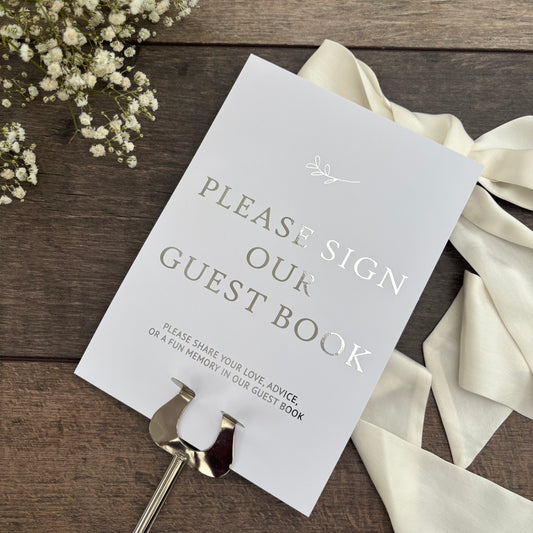 Please Sign Our Guest Book Wedding Foiled Sign / Style Grace