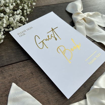 Please Sign Our Guest Book Wedding Foiled Sign / Style Eva