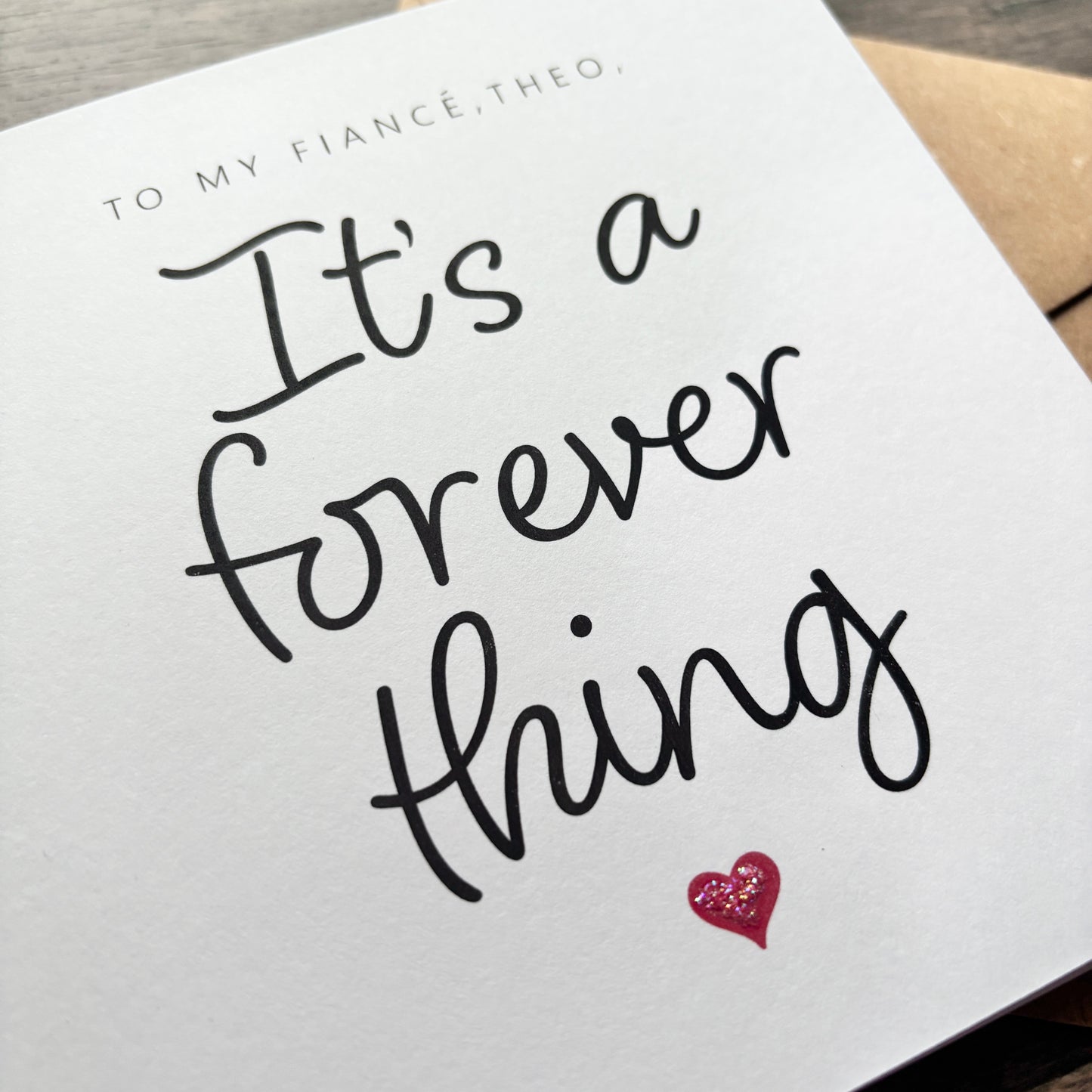'It's a forever thing' Valentine's Card
