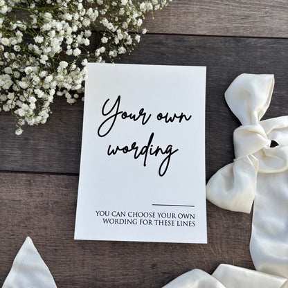 Custom  Printed Wedding Sign - Personalised Wording to Suit Your Day / Style Eva