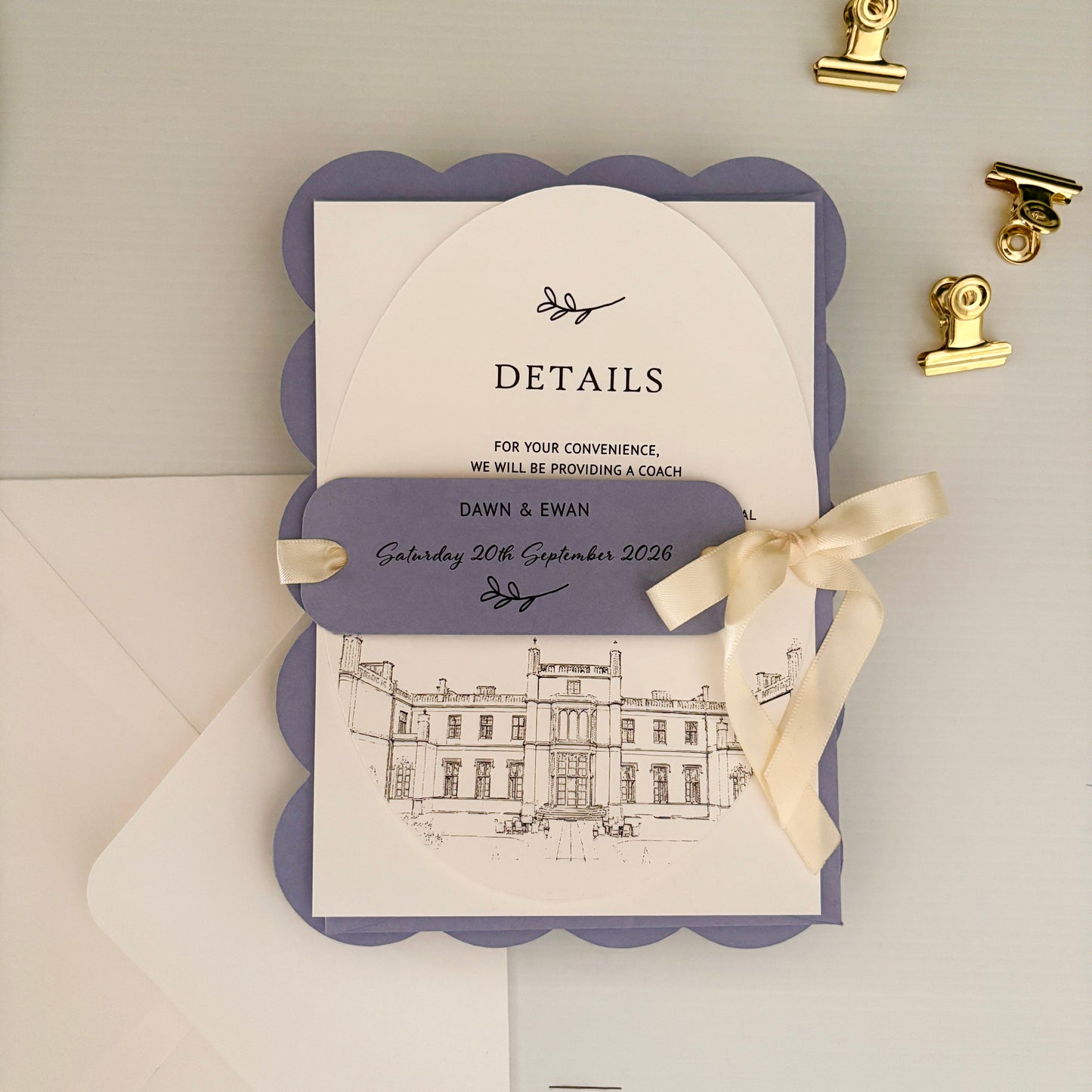 Grace Wavy Flat Card Invitation