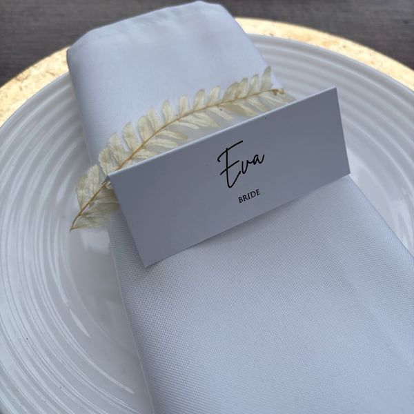 Folded Printed Place Cards – Elegant Wedding Name Cards / Style Eva