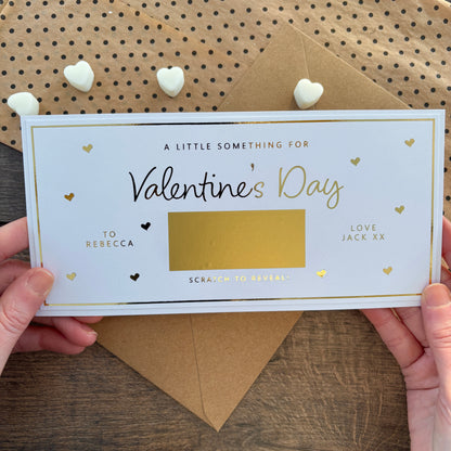 'A little something for Valentine's Day' reveal card