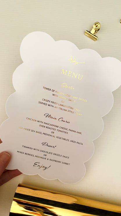 Grace Foiled Wavy Menu Card *COMING SOON*