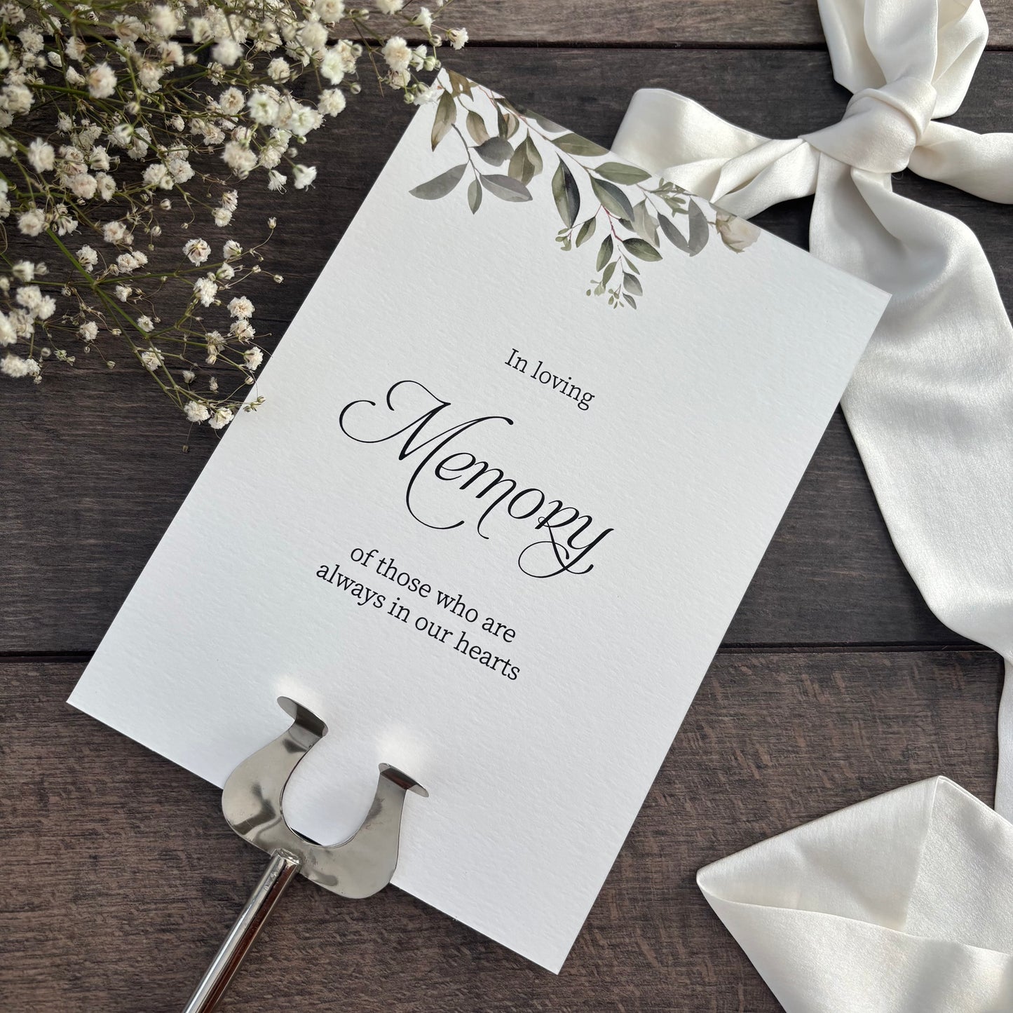 In Loving Memory Wedding Printed Sign - Botanical Memorial Display / Style Fiona