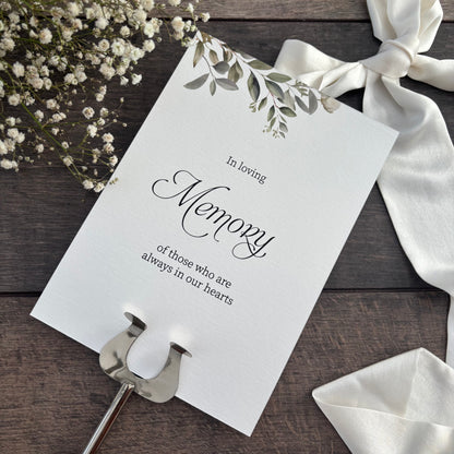 In Loving Memory Wedding Printed Sign - Botanical Memorial Display / Style Fiona