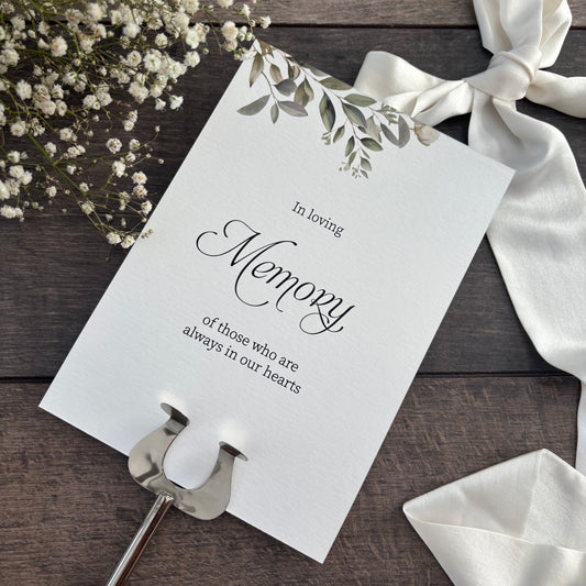 In Loving Memory Wedding Printed Sign - Botanical Memorial Display / Style Fiona