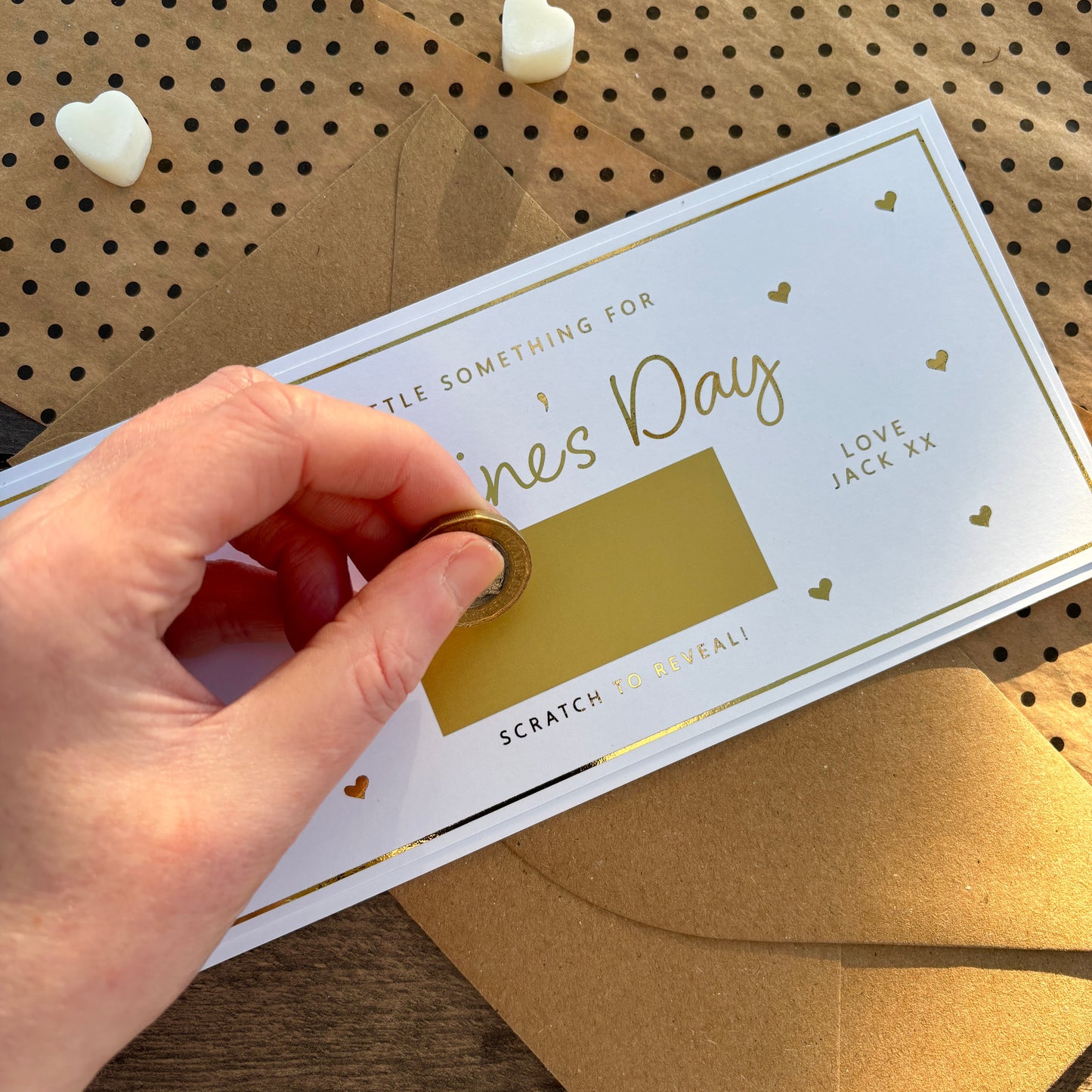 'A little something for Valentine's Day' reveal card