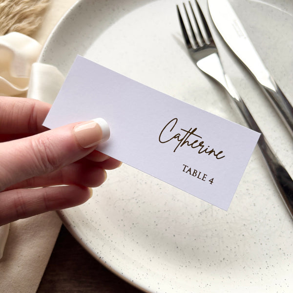 Printed Flat Place Cards – Optional Hole for Attachment / Style Eva