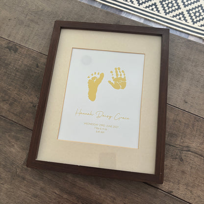 Personalised Baby Hand & Footprint Foiled Print