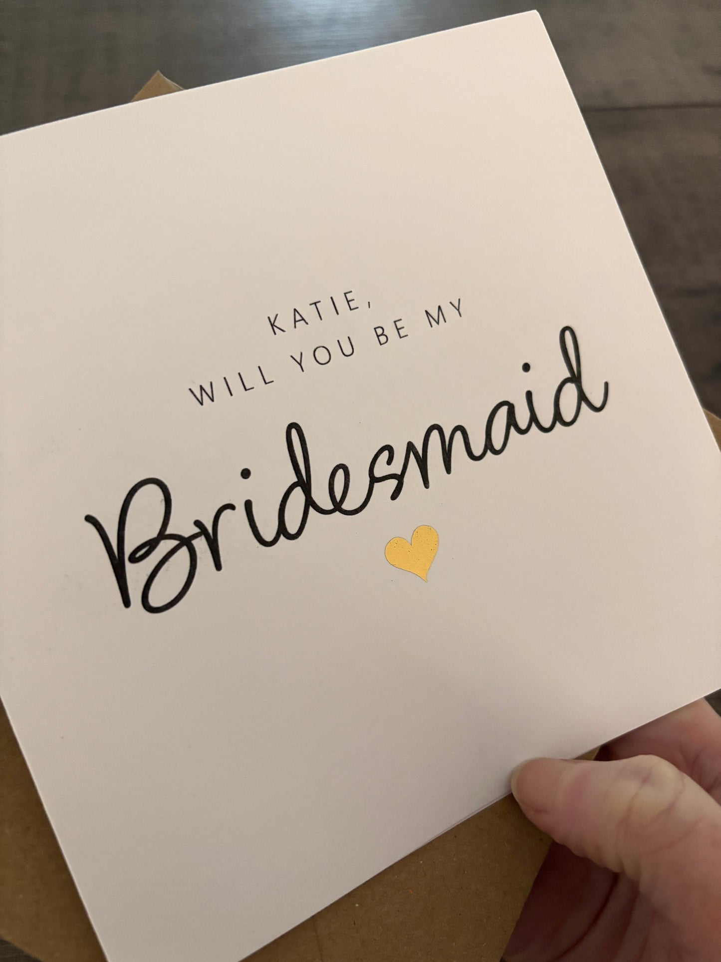 'Will you be my...' card