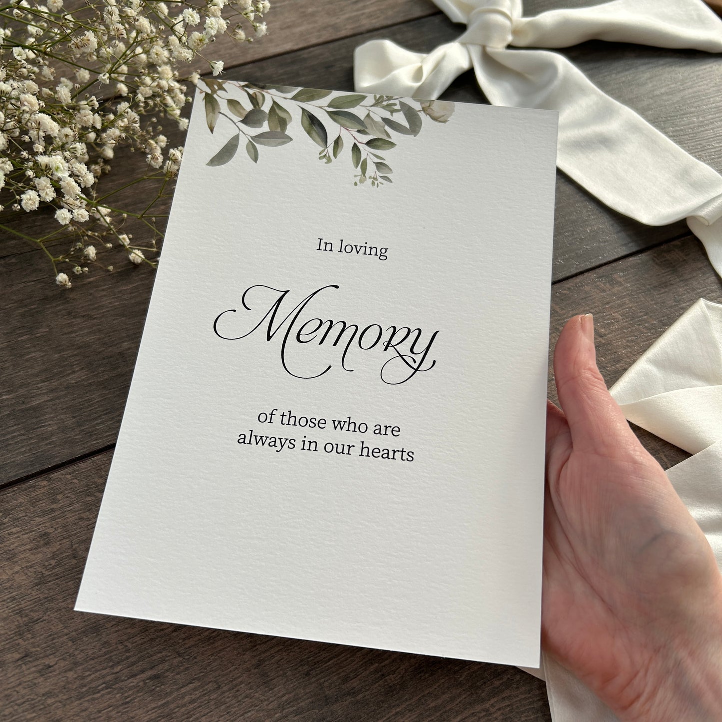 In Loving Memory Wedding Printed Sign - Botanical Memorial Display / Style Fiona