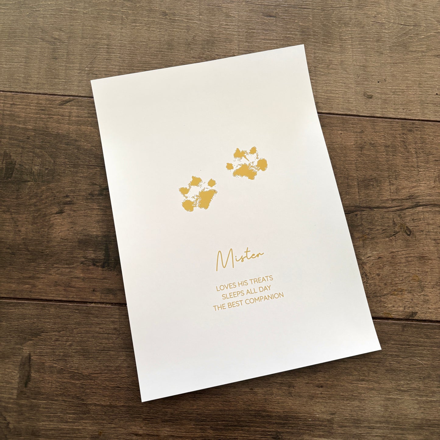 Personalised Pet Dog Paw Foiled Print / Wall Art