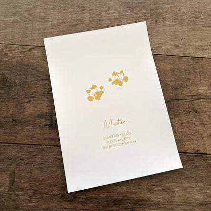 Personalised Pet Dog Paw Foiled Print / Wall Art
