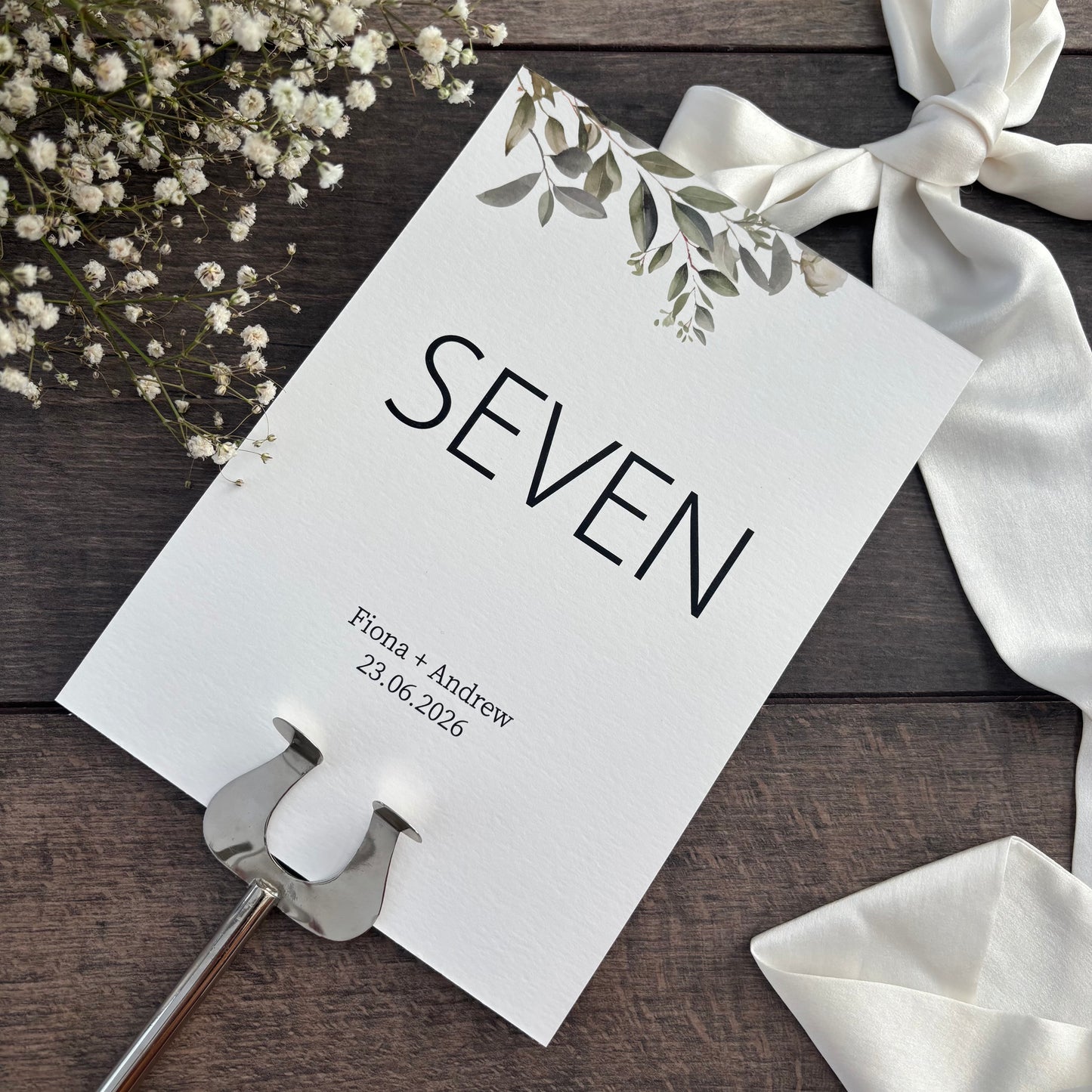 Wedding Table Numbers Printed Botanical Sign / Style Fiona