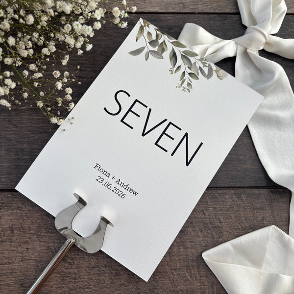 Wedding Table Numbers Printed Botanical Sign / Style Fiona