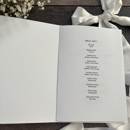 Order of Service Booklet  / Style Fiona