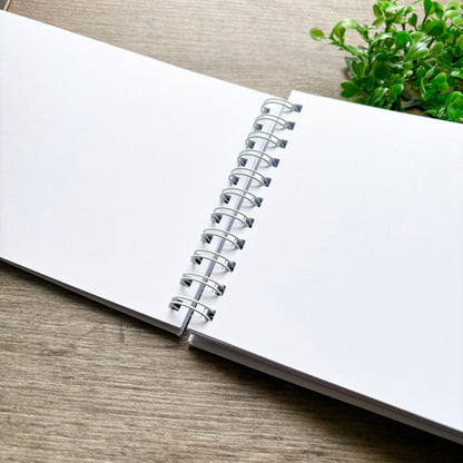 Foiled Personalised White Wedding Guest Book with Heart & Names / Eva