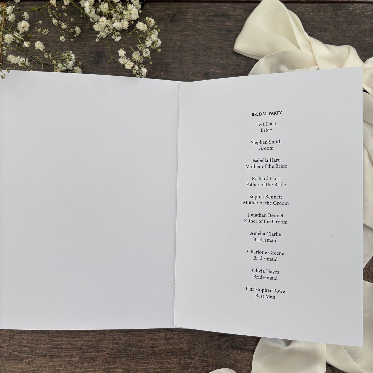 Order of Service Booklet  / Style Eva Foiled