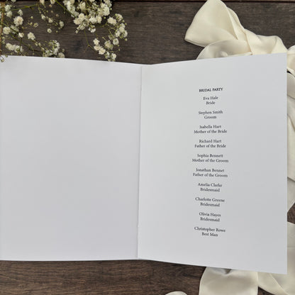 Order of Service Booklet  / Style Eva Foiled