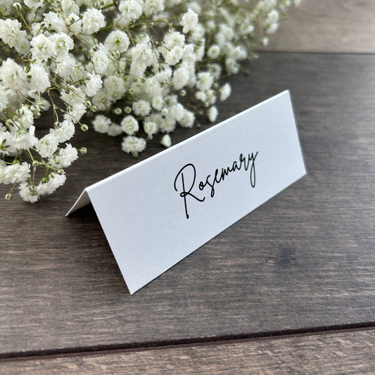 Folded Printed Place Cards – Elegant Wedding Name Cards / Style Eva