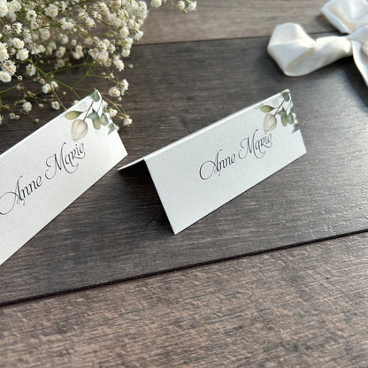 Botanical Folded Printed Place Cards  / Style Fiona