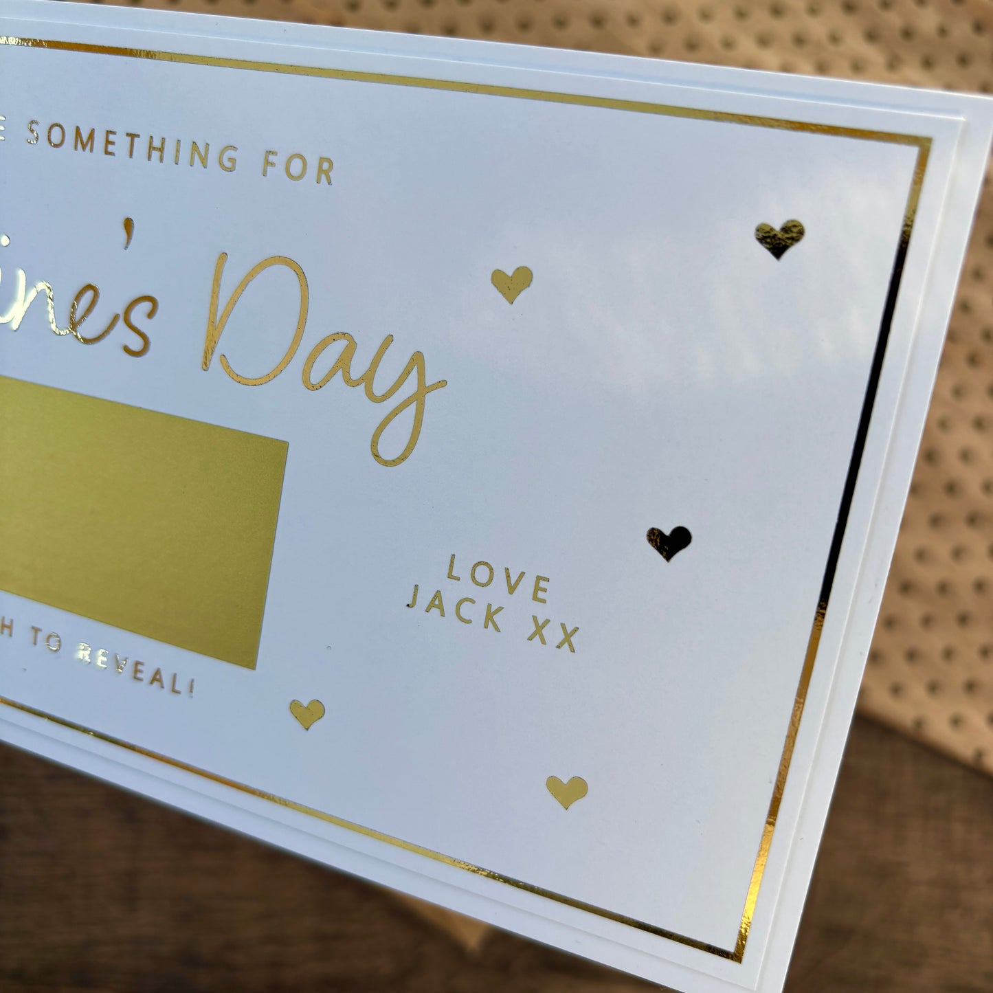 'A little something for Valentine's Day' reveal card