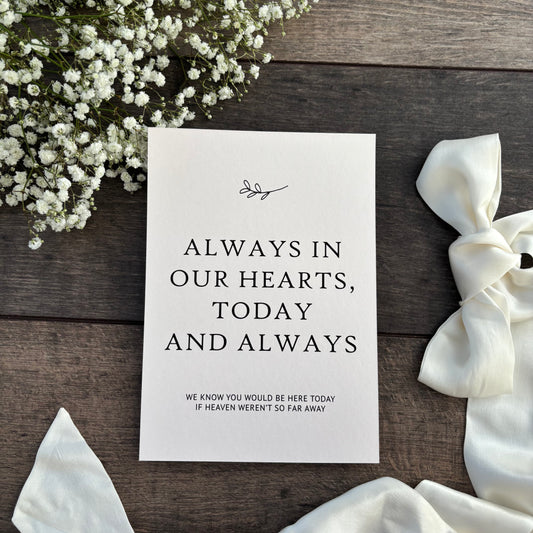 In Loving Memory Wedding Printed Sign - Memorial Display / Style Grace