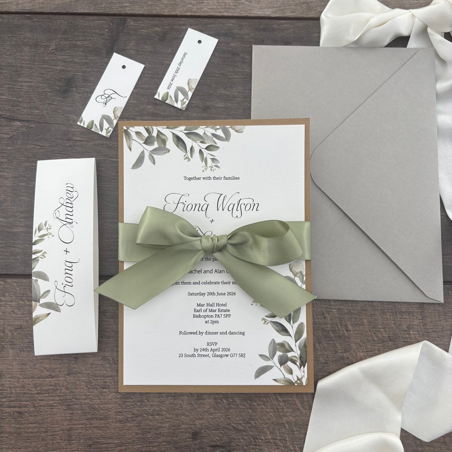 Flat Lay Style Botanical / Option of Back Pocket - Style Fiona