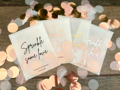 Sprinkle some love personalised foiled confetti bags