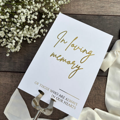In Loving Memory Wedding Foiled Sign - Elegant Memorial sign / Style Eva