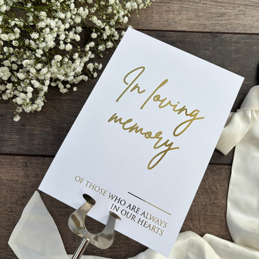 In Loving Memory Wedding Foiled Sign - Elegant Memorial sign / Style Eva