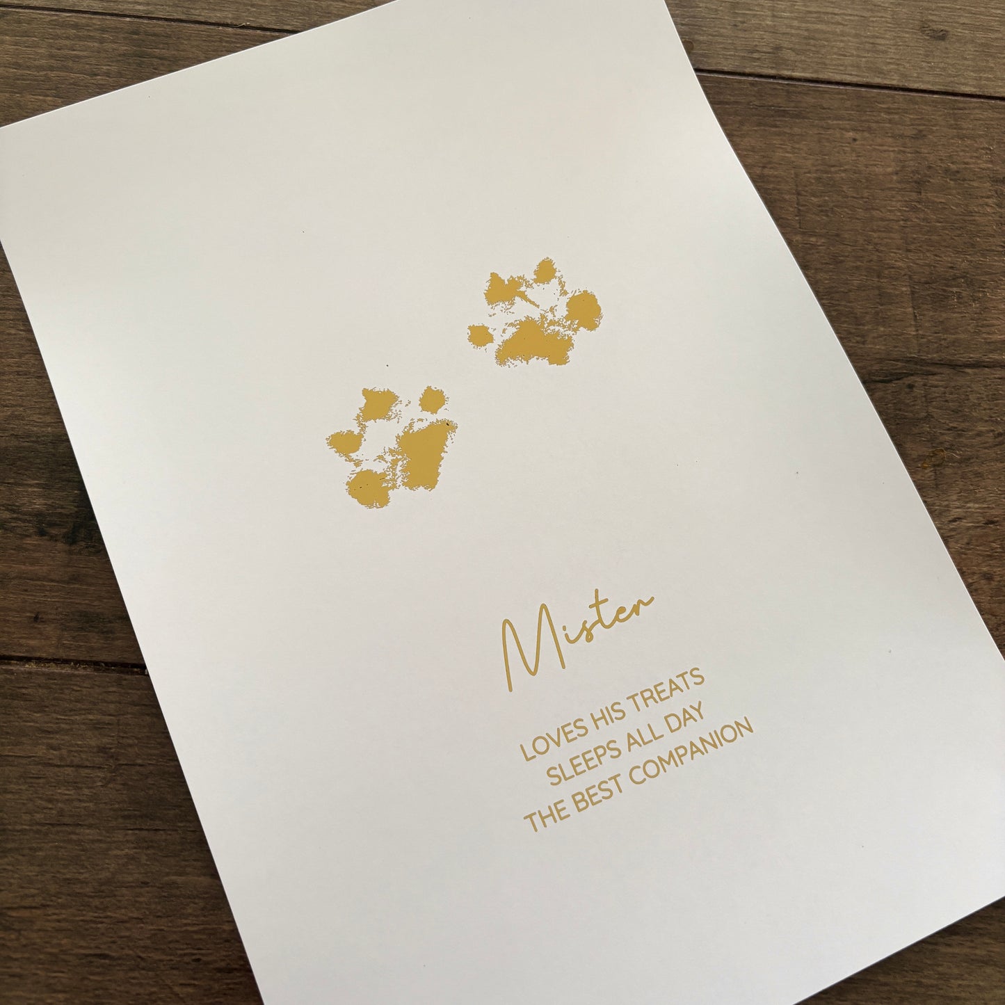 Personalised Pet Dog Paw Foiled Print / Wall Art