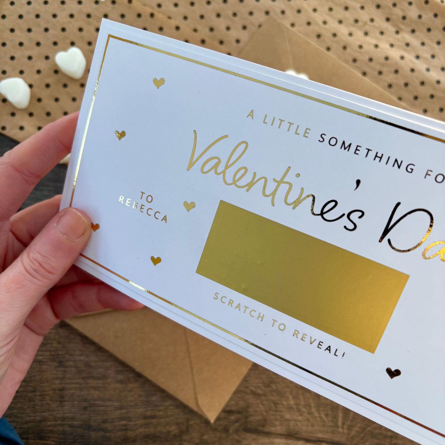 'A little something for Valentine's Day' reveal card