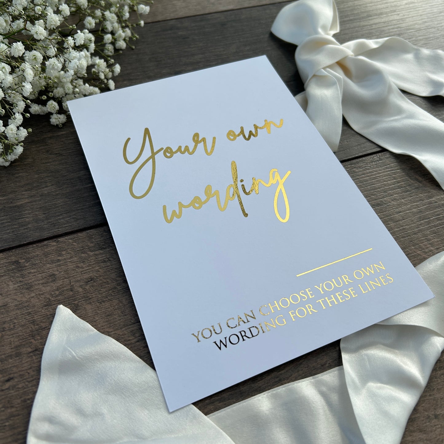 Custom Foiled Wedding Sign - Personalised Wording to Suit Your Day / Style Eva