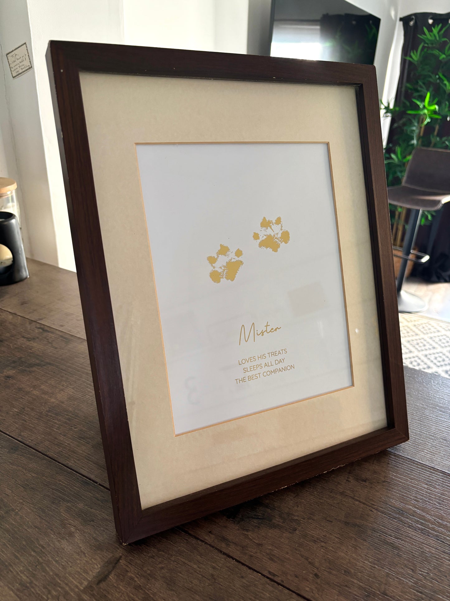 Personalised Pet Dog Paw Foiled Print / Wall Art