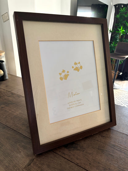 Personalised Pet Dog Paw Foiled Print / Wall Art
