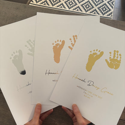 Personalised Baby Hand & Footprint Foiled Print