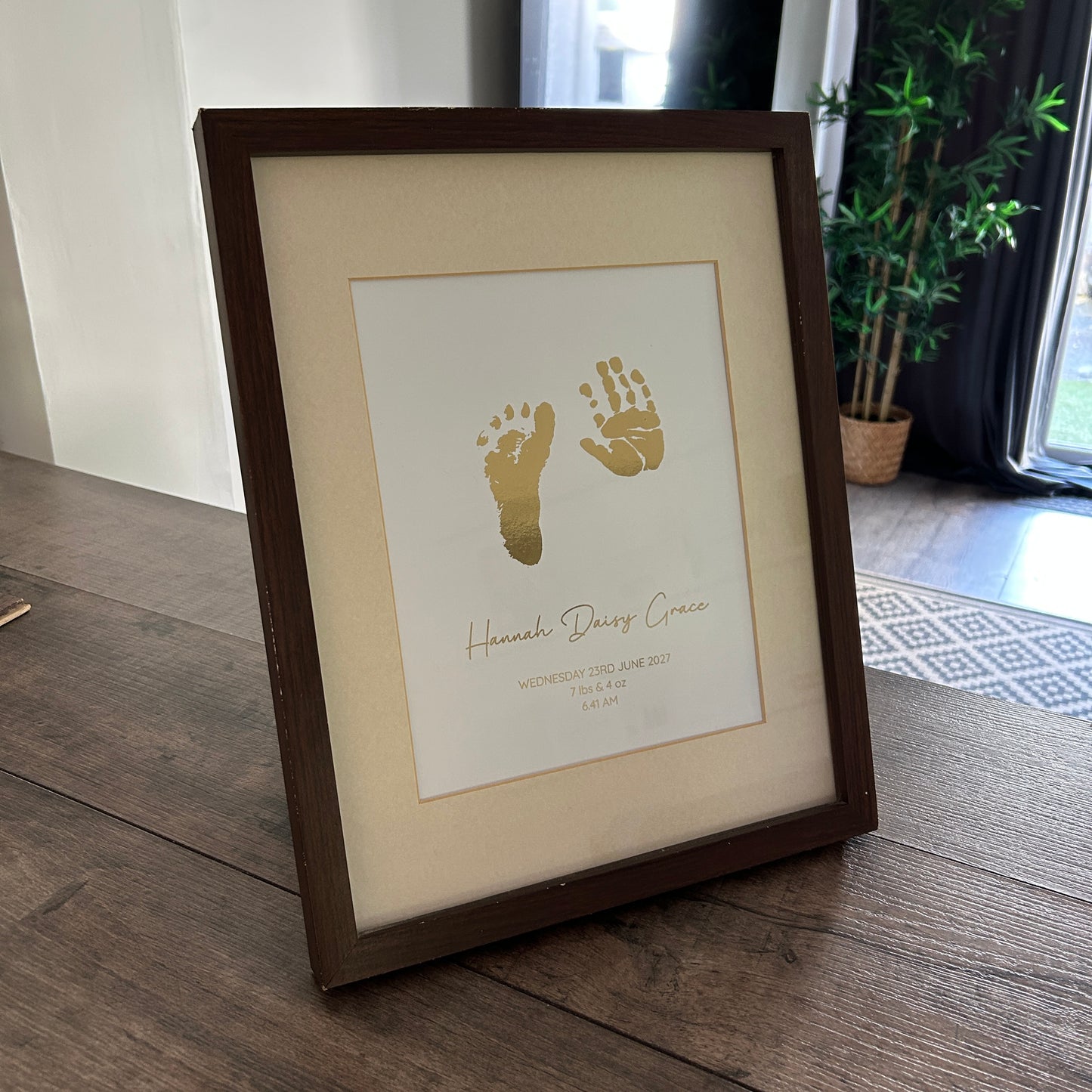 Personalised Baby Hand & Footprint Foiled Print