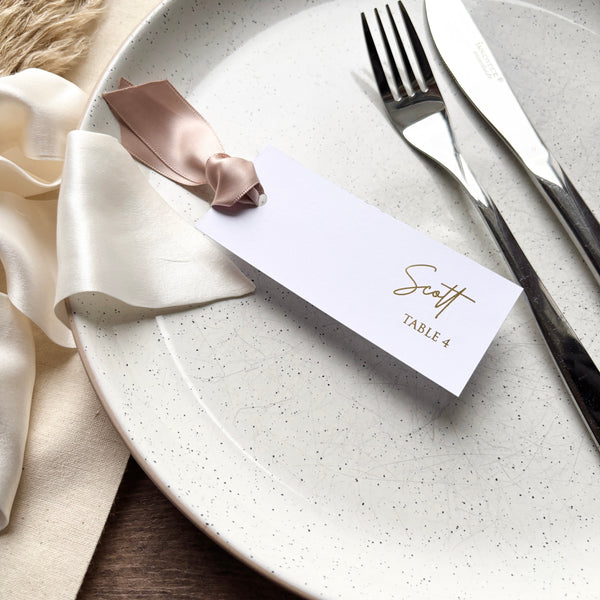 Foiled Flat Place Cards with Optional Hole / Style Eva