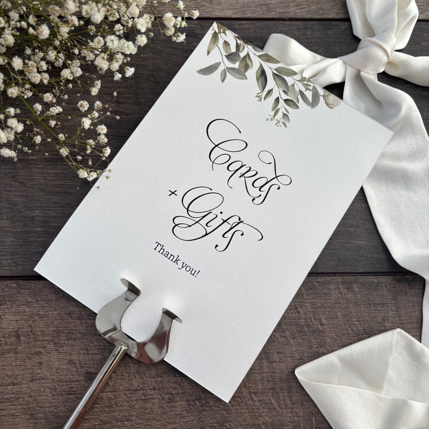 Wedding Cards and Gifts Printed Sign - Botanical Table Signage / Style Fiona